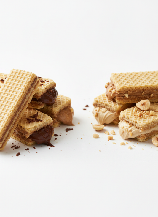 Gaufrettes fourrées  chocolat ou noisettes