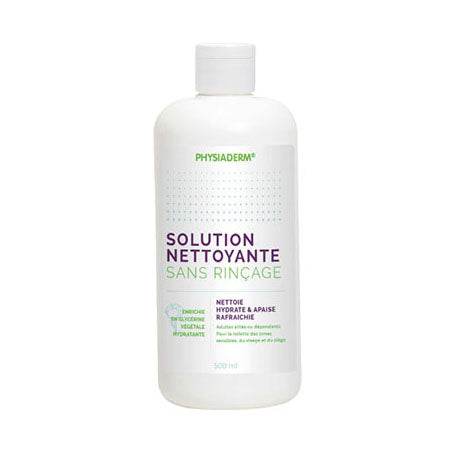 Solution Nettoyante et sans rinçage Visage et siège Adulte alité ou dépendant 500 ml